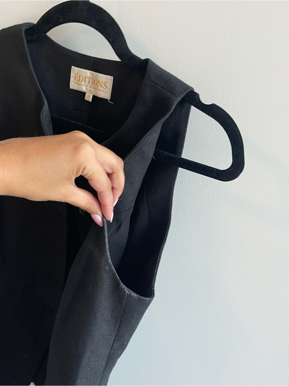 Sezane Editions Black Sleeveless Button Vest - Picture 6 of 7